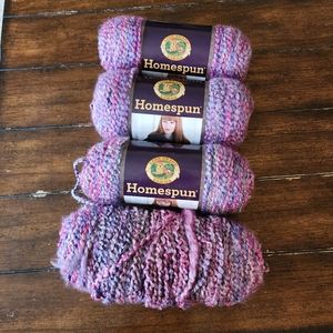 Lion Brand Yarns Homespun Mixed Berries Lot of 4